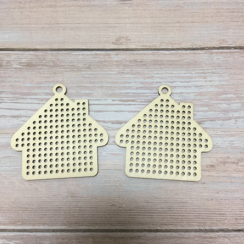 

20 pcs Modern DIY Cross-Stitch Set House Cross Stitch Pendant Blank