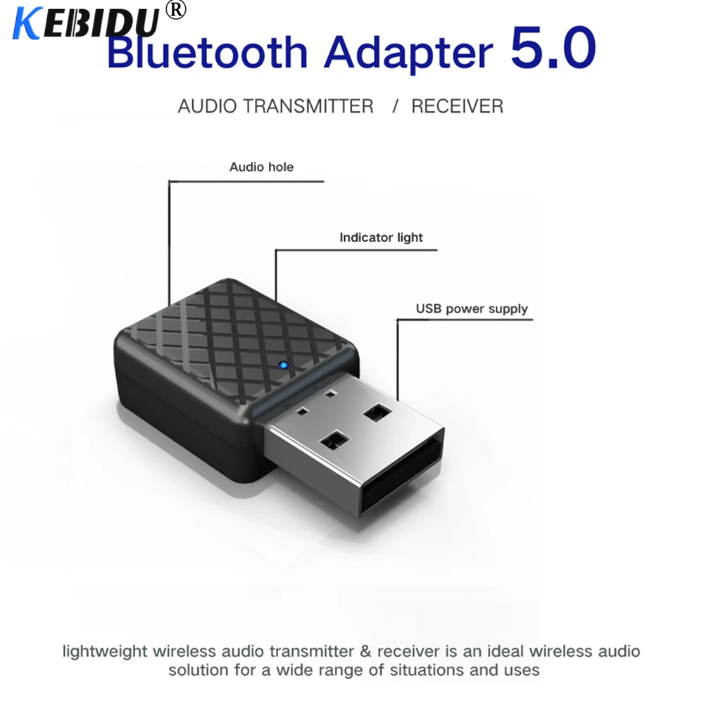 KEBIDU USB беспроводной Автомобильный Bluetooth 5 0 приемник и передатчик стерео аудио