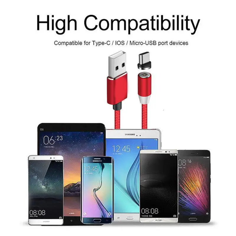 3 шт. Быстрый Магнитный зарядный кабель адаптер для Apple Micro USB Type c Интерфейс