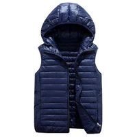 autumn winter hooded light thin vest woman zipper waistcoat women thermal vests plus size sleeveless jacket 2019 family set pl29