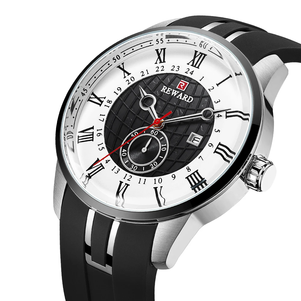 REWARD Luxury Brand Fashion Men's Watch Quartz Wrist Men Waterproof Military Clock Male Silicone Strap Relogio Masculino | Наручные