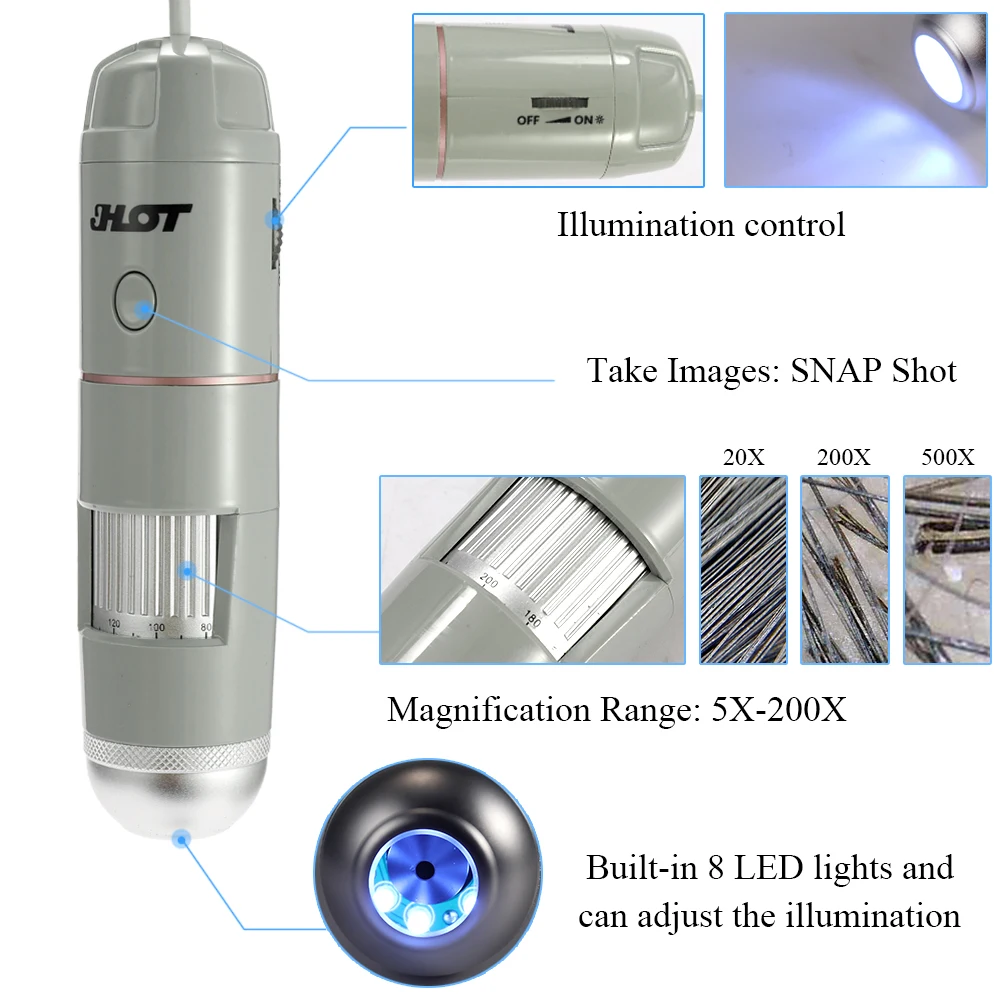 Горячее предложение регулируемый HD скин и детектор волосяных фолликулов кожи