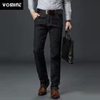 Джинсы Vomint мужские базовые, повседневные тонкие эластичные джинсы, оригинальные прямые штанины, размера плюс голубые, на лето