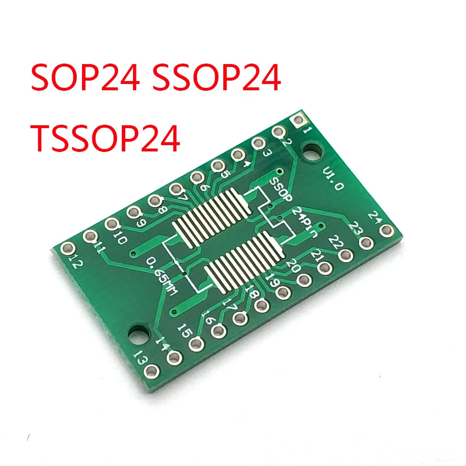 10 шт. SOP24 SSOP24 TSSOP24 to DIP24 печатная плата SMD для DIP 0 65 мм/1 27 мм до 2 54 Pin Pitch PCB конвертер