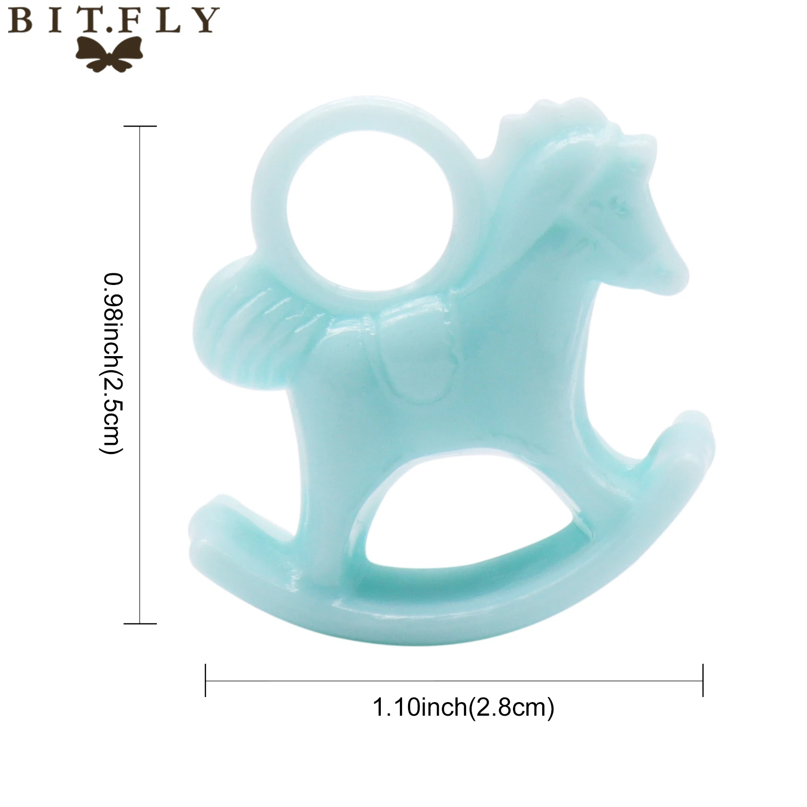

BIT.FLY Birthday party DIY decor Transparent Resin Rocking Horse Charm Kids Party Favor Resin Wooden Horse Party Return Gifts