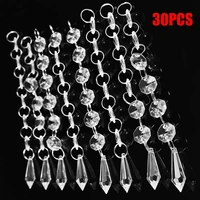 30pcs acrylic crystal beads chain chandelier pendant light garland hanging wedding home party shop bar counter decor led lamp