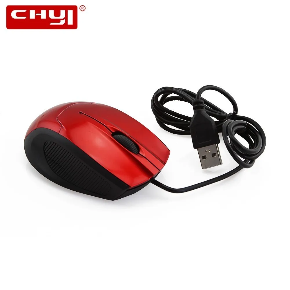 CHYI Wired Mini Computer Mouse Cheap Ergonomic 3D Optical Gaming Mause With Usb Cable Red Blue 1600DPI PC Gamer Mice For Laptop