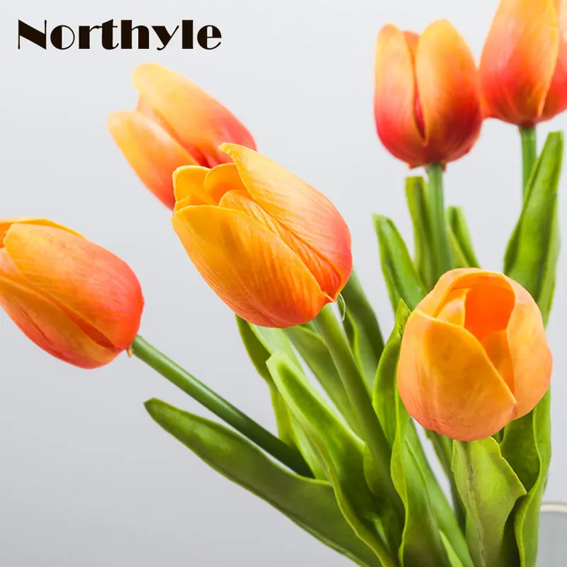 Настоящее сенсорный искусственная PU Tulip стволовых-13 &quotДлина искусственные цветы