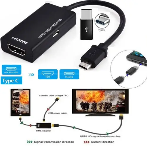 Микро USB к HDMI адаптер HDTV 1080P папа VGA Женский кабель 20A01|Кабели HDMI| |