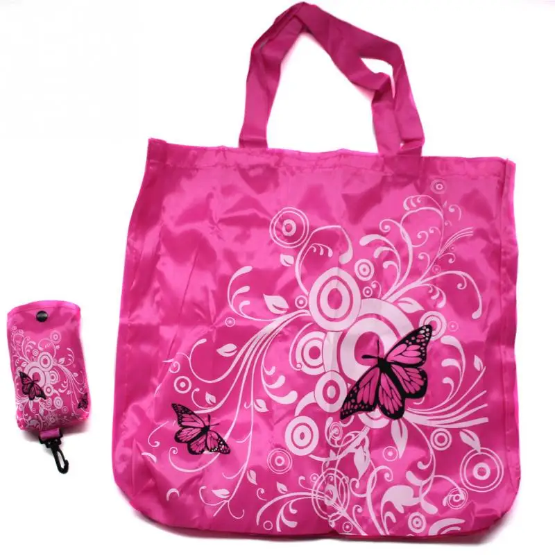 Складная хозяйственная сумка бабочка цветок Оксфорд ткань через плечо