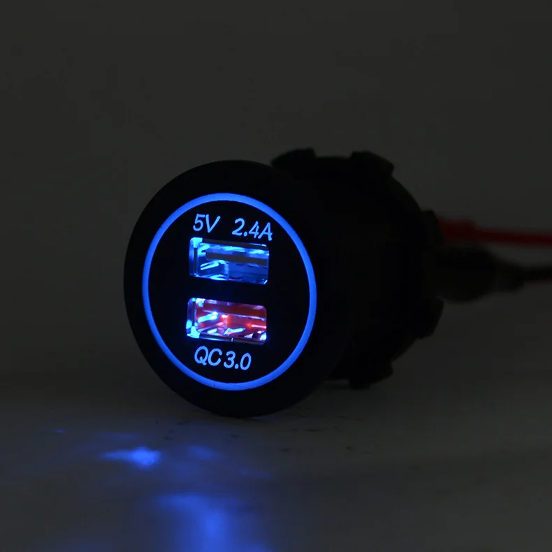 CARCHET автомобильный мотоцикл RV супер быстрая зарядка QC 3 0 двойной USB Авто ATV телефон