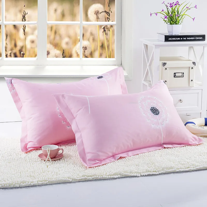 

1 Piece Pink Color Pillowcase Dandelion Printed Pillow Case Cover Polyester Bedroom Use Pillowcases 50