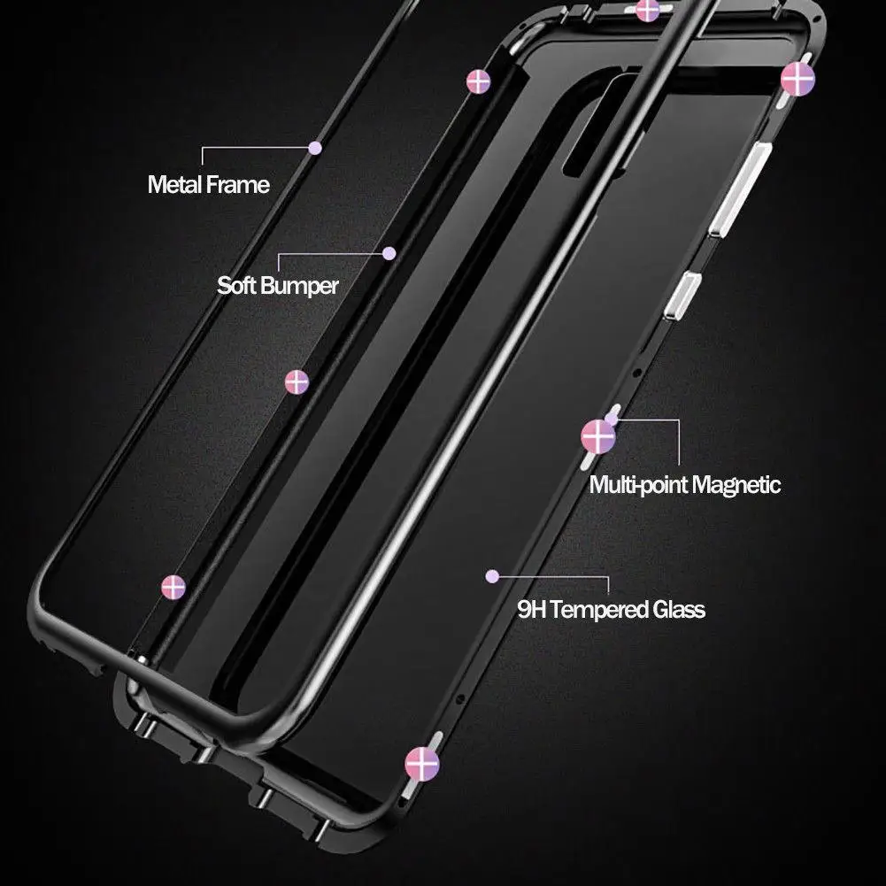 Для huawei mate 20 X P20 Pro Магнитная поглощение металла закаленное стекло задняя крышка |