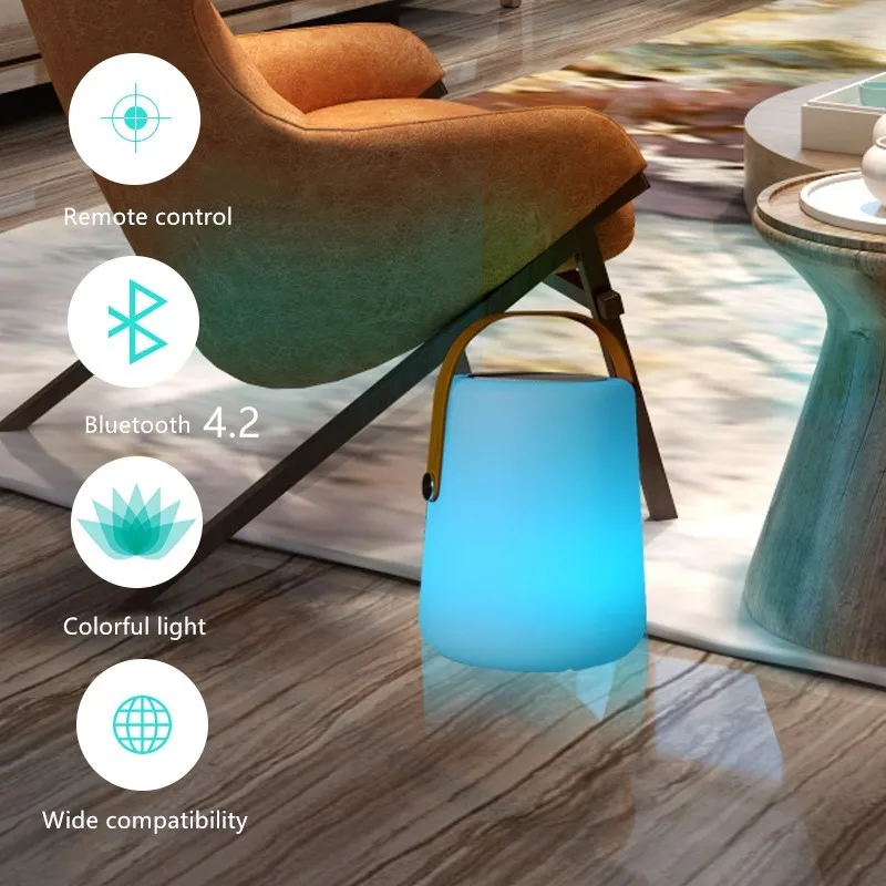 Светодиодный Bluetooth Динамик лампа Перезаряжаемые дистанционного Управление