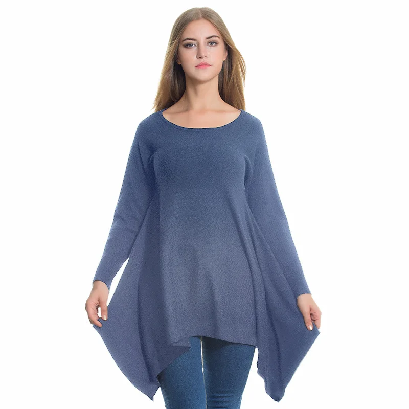 Женский свитер в Корейском стиле Свободный вязаный пуловер средней длины зимний