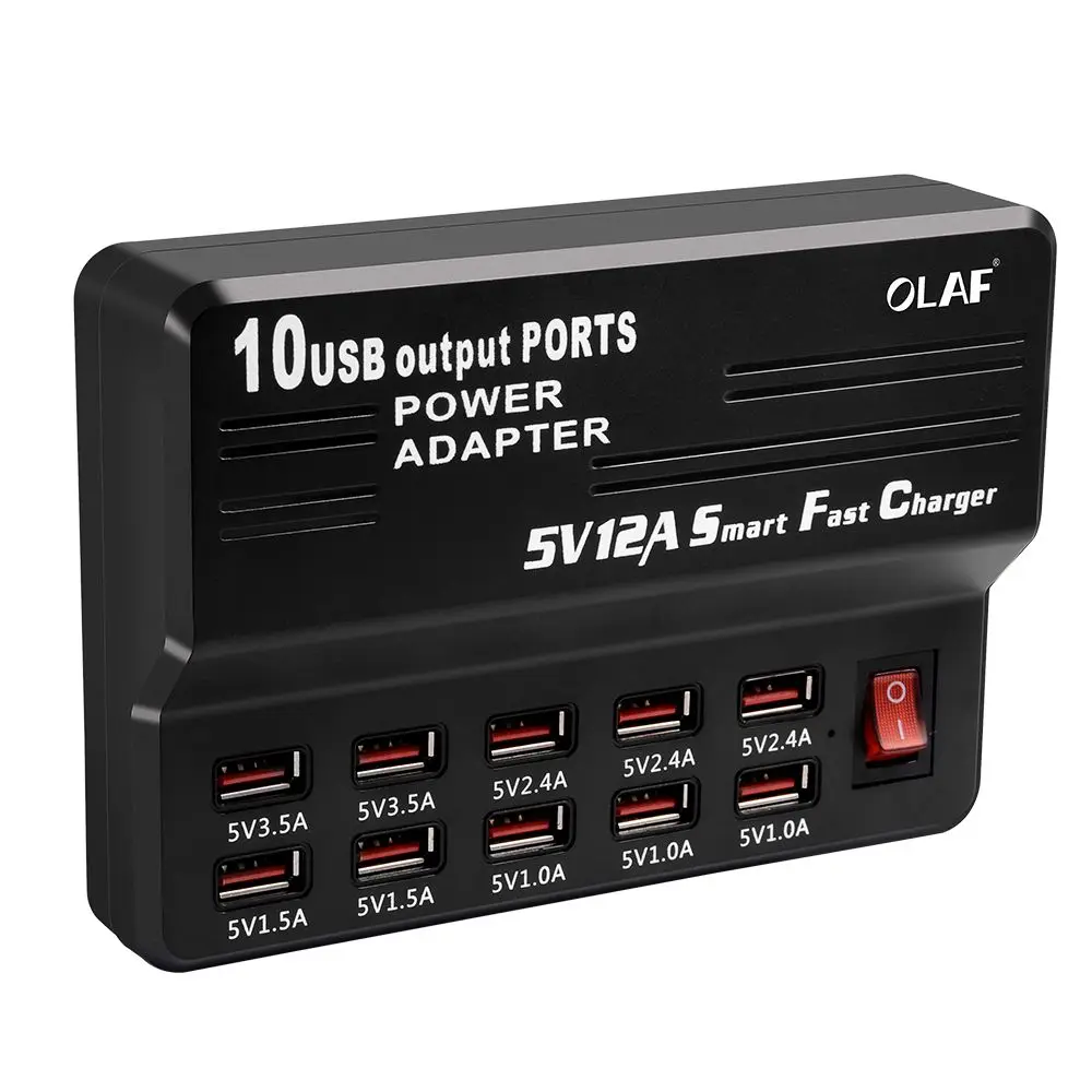 Зарядное устройство с 10 USB портами и вилкой европейского стандарта|Удлинители