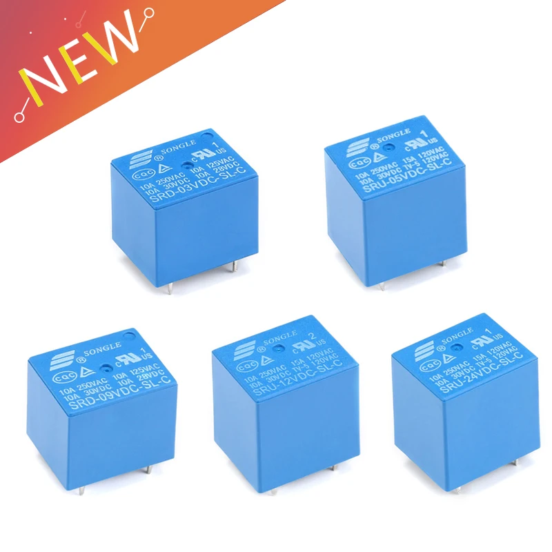 Реле SRD 09VDC SL C T73 9V 5PIN PCB тип 5V 12V 24V DC 2 шт./лот реле|Реле| |