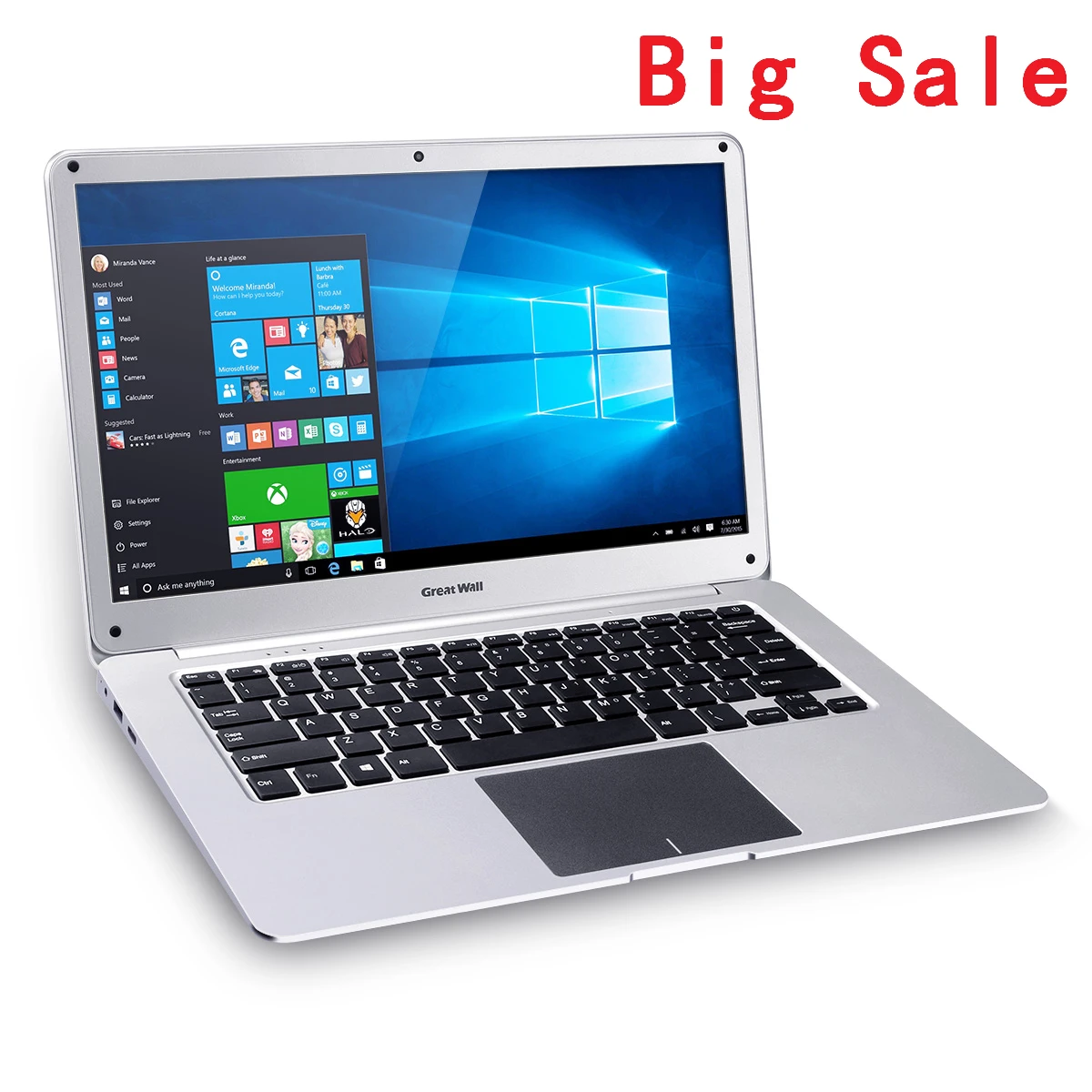Great Wall W1410A ноутбук 14 дюймов HD Windows 10 Intel Celeron Apollo Lake N3350 2 Core нить 4 GB 64 WI FI BT4.0