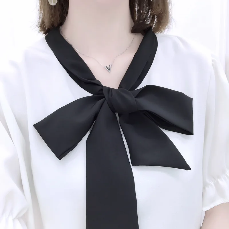 Женские костюмы из двух предметов блузка с бантом и шорты высокой талией