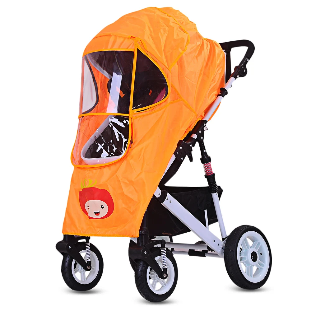 Baby Stroller Pushchair Pram Accessories Rain-Proof Wind-Proof Rain Cover For Outdoor Travel Cute Cartoon Pattern Parts | Мать и ребенок