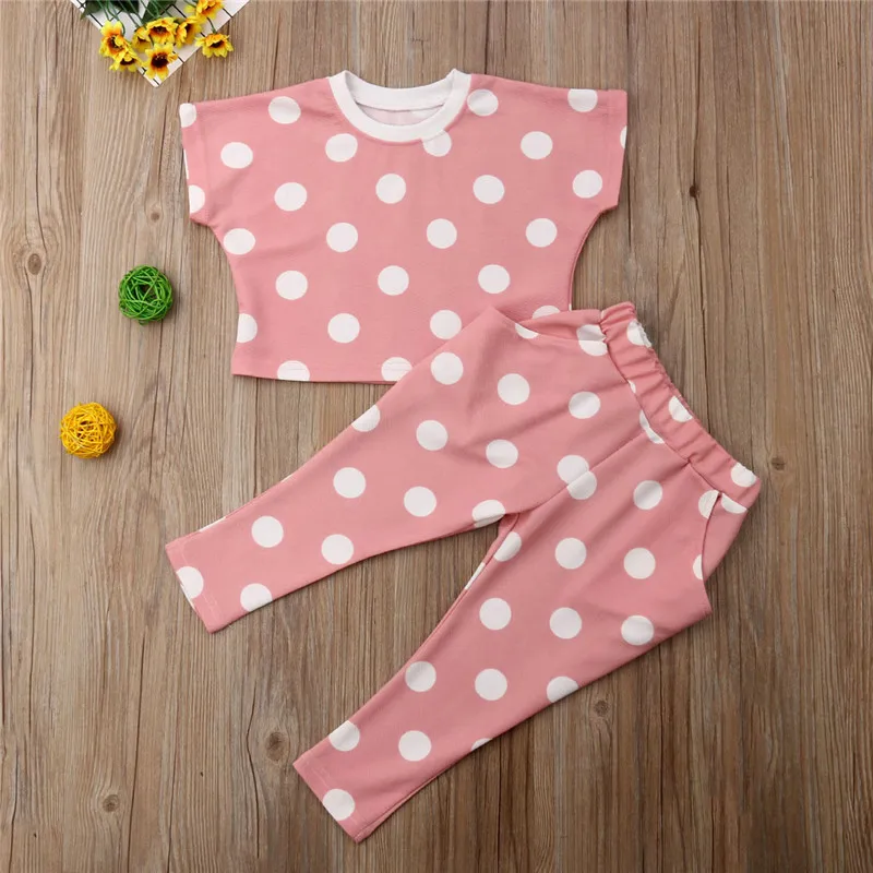 От 1 до 6 лет футболка в горошек с цветочным рисунком для маленьких девочек топ