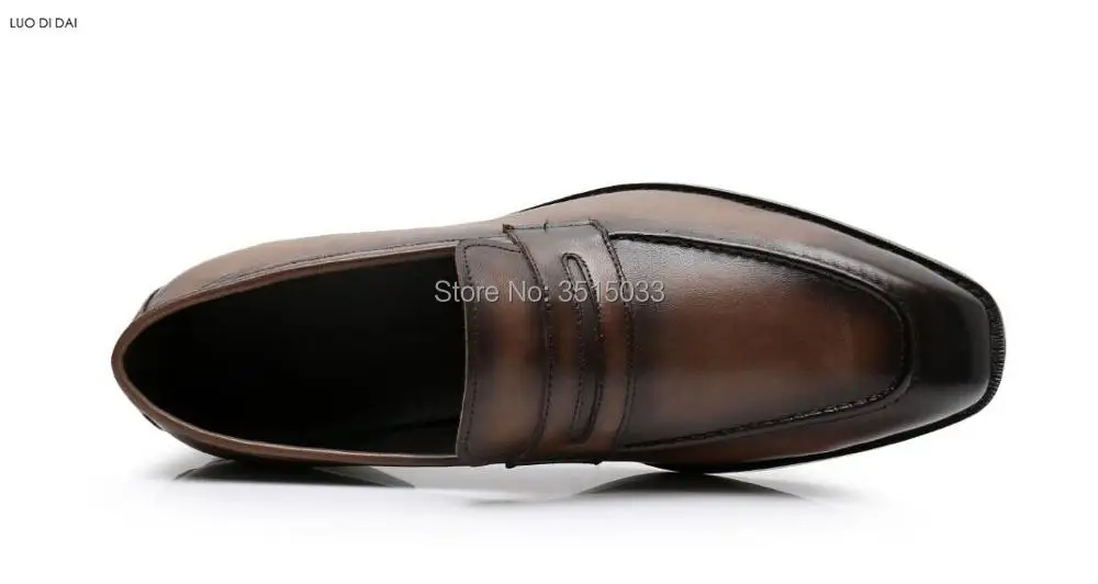 2019 New Men party loafers men wedding shoes gradient color casual business leather flats handmade vintage dress | Обувь