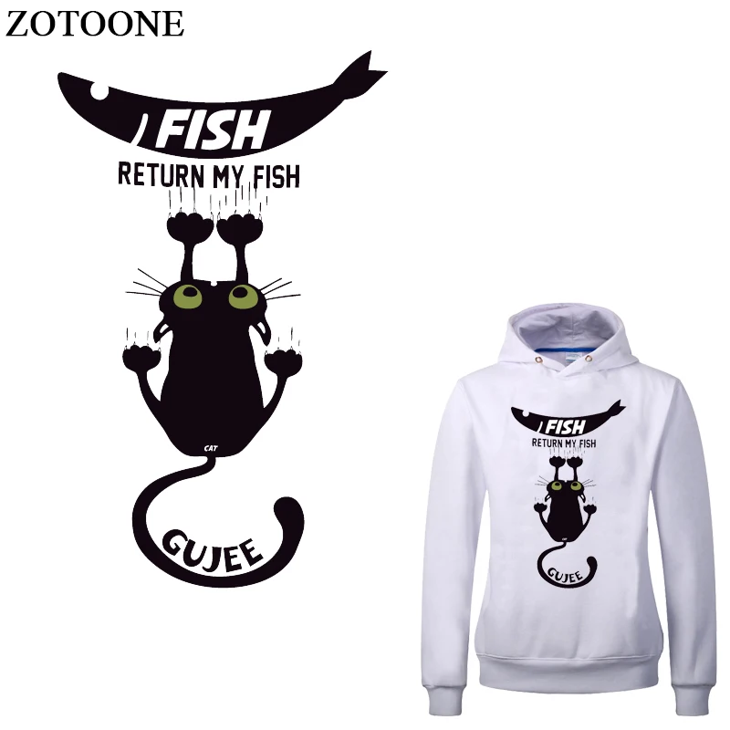 ZOTOONE мультфильм кошка теплопередача Винил для футболки приклеенные железные