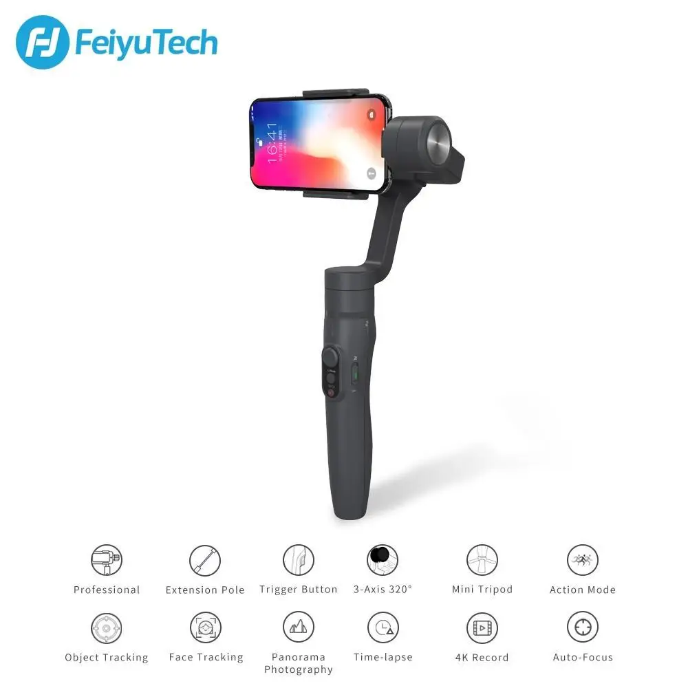 FeiyuTech Vimble 2 Feiyu 3-Axis Handheld Smartphone Gimbal Stabilizer with 183mm Pole Tripod for i X 8 7 MI Band | Электроника
