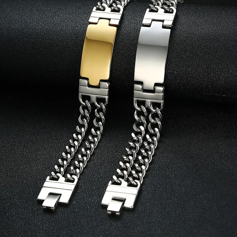 Vnox основные мужские ID цепи браслеты из нержавеющей стали запястье pulsera masculina 8