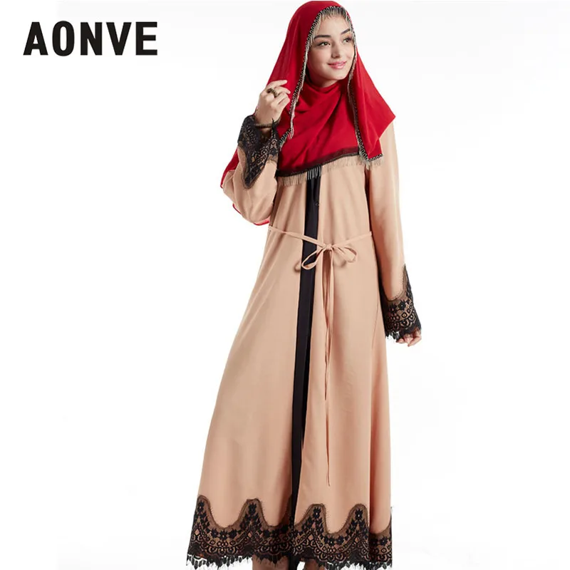 Aonve Abaya Дубай мусульманская одежда открытый кафтан для женщин мусульманский