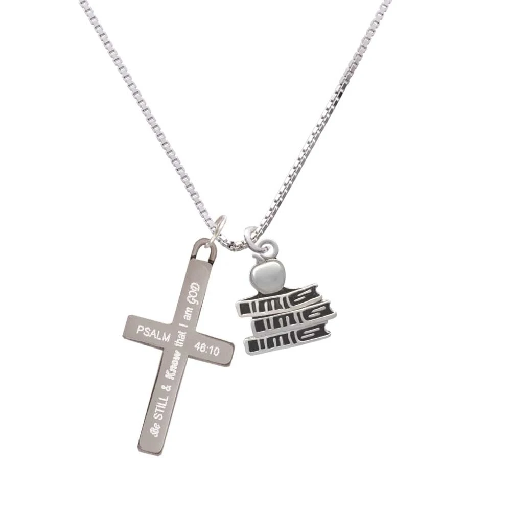 Антикварные школьные книги с яблоком Be Still and Know cross necklace|Подвески| |