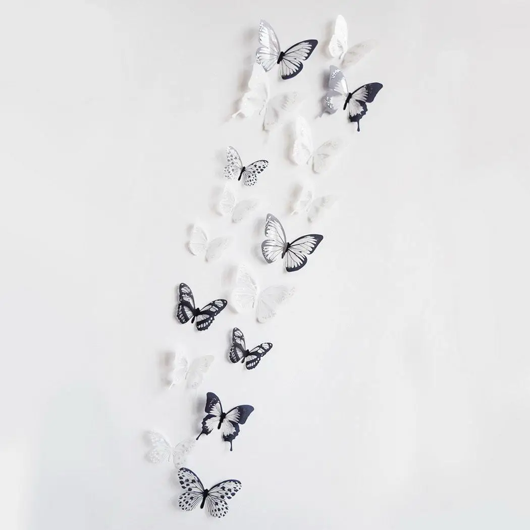 18 шт. Светящиеся Настенные наклейки 3D butterfys домашний декор DIY зеленые слабые