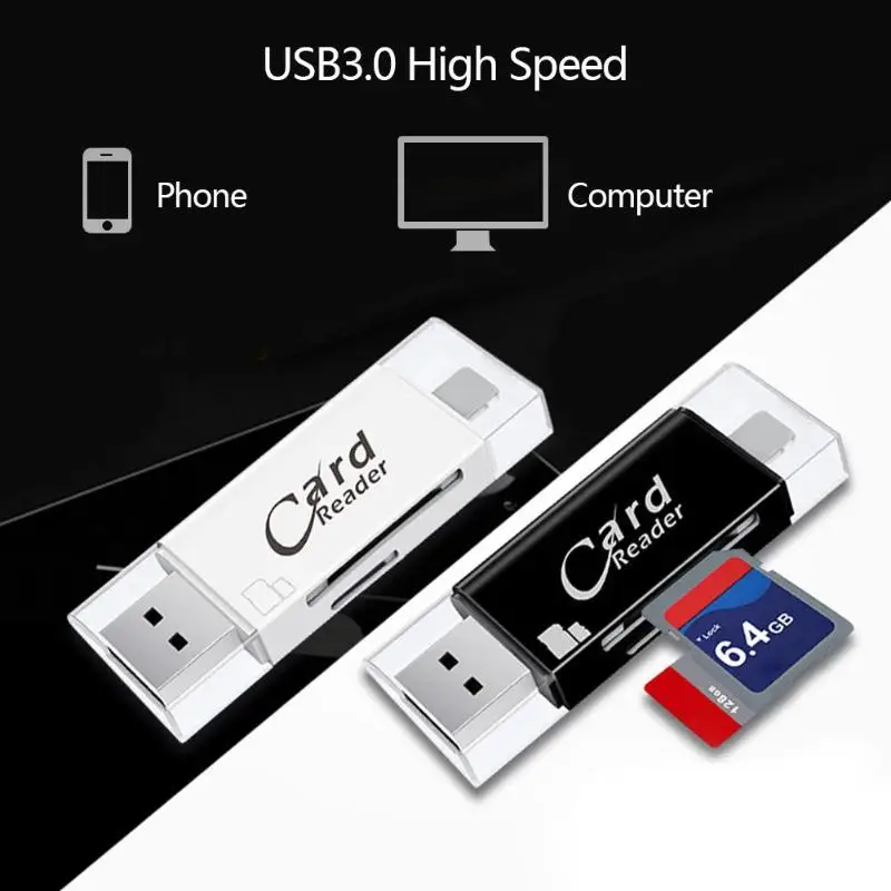 Мобильный телефон USB3.0 высокое Скорость OTG кард-ридер для SD карты памяти IPhone X/8 |