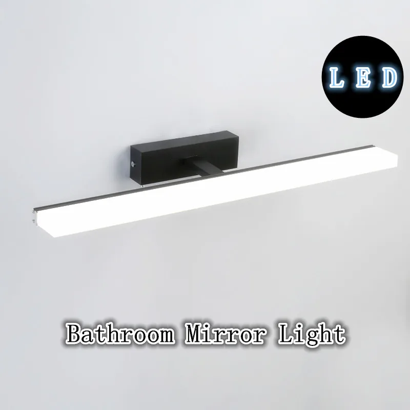 

DAR Longer 0.4m-1m LED Mirror Lamp Waterproof Ac 110v 220v Black/Silver Bathroom Wall Lights For Home Indoor Lighting Fixtures