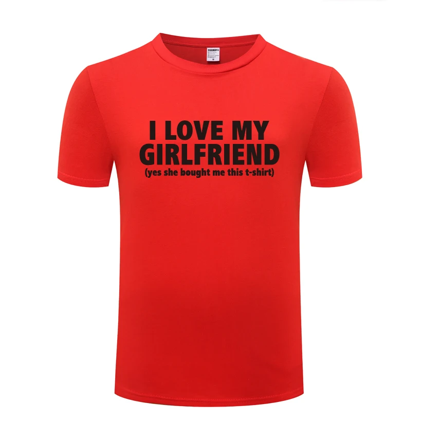 Мужская футболка I Love My Girl новинка 2018 повседневная хлопковая с коротким рукавом и