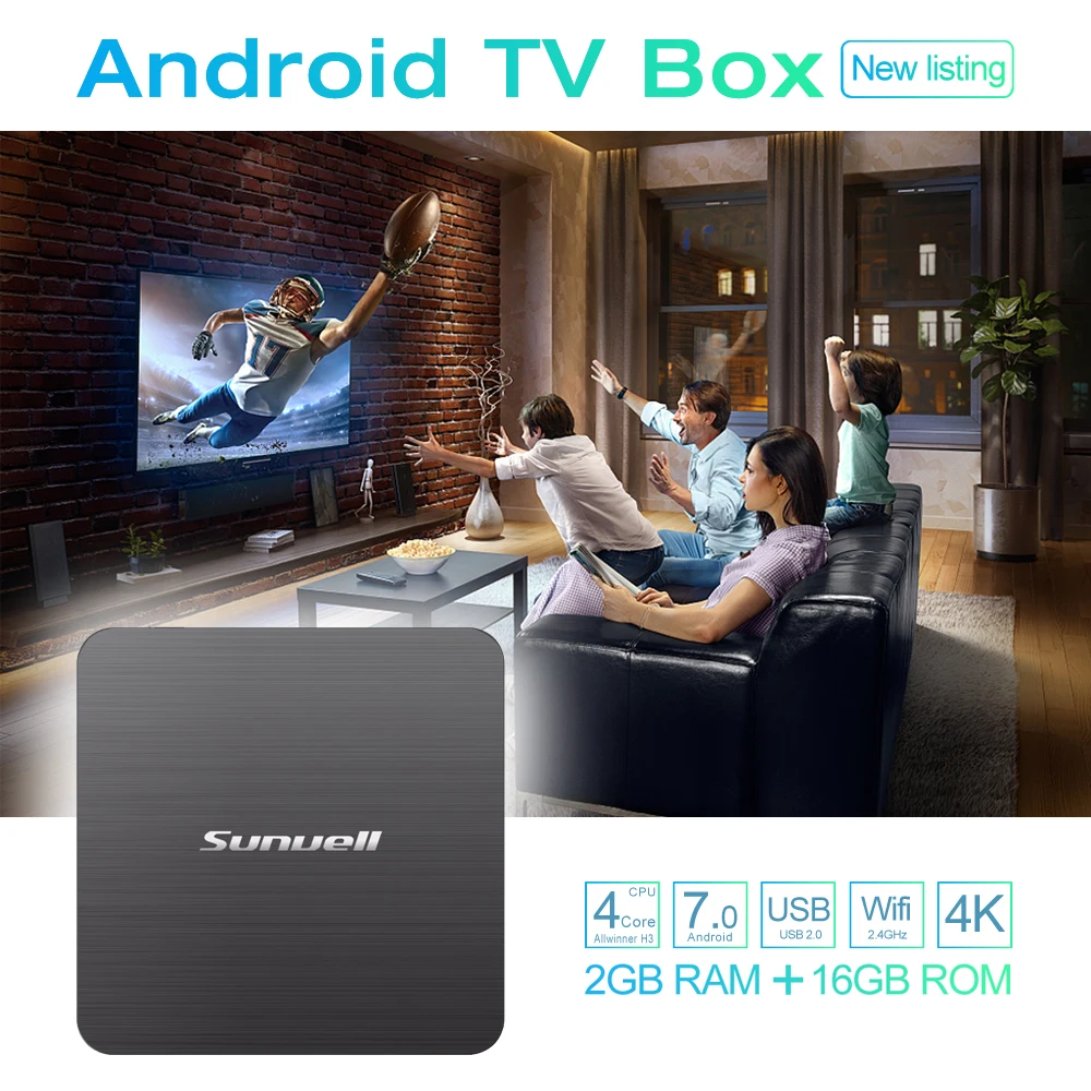 Sunvell H3 Android ТВ Box 7 0 2 4G Wi Fi Гб Оперативная память 16 Встроенная Декодер каналов