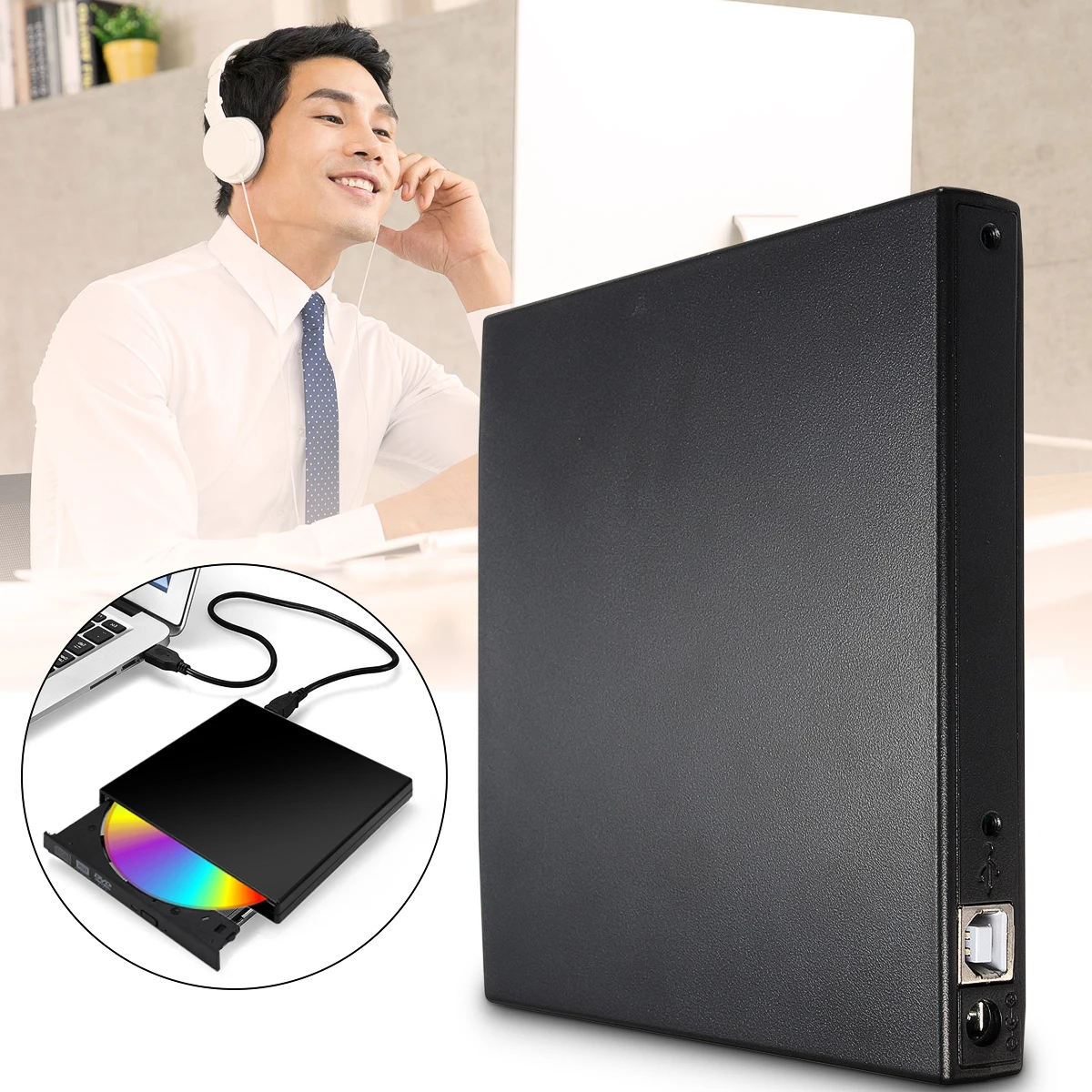 Новое поступление USB 2,0 DVD CD DVD-rom IDE крышка DVD RW ГОРЕЛКА rom привод Внешний чехол корпус Caddy ноутбук интерфейс IDE