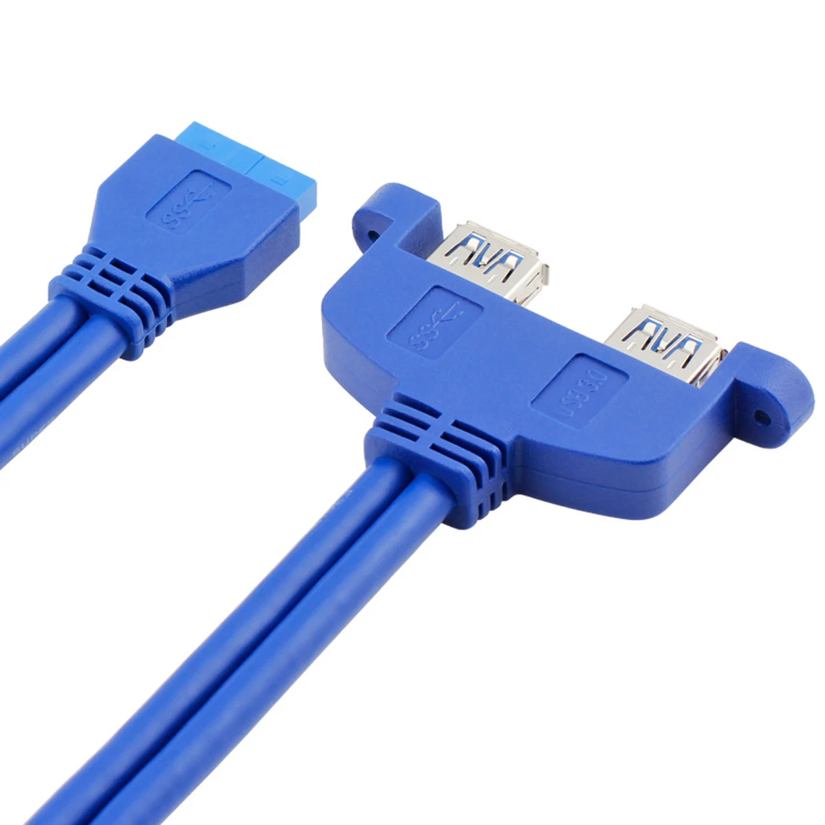 

Jimier Internal 2Pin USB 3.0 Female Mount Panel to Motherboard 20pin Cable with PCI Bracket 50cm