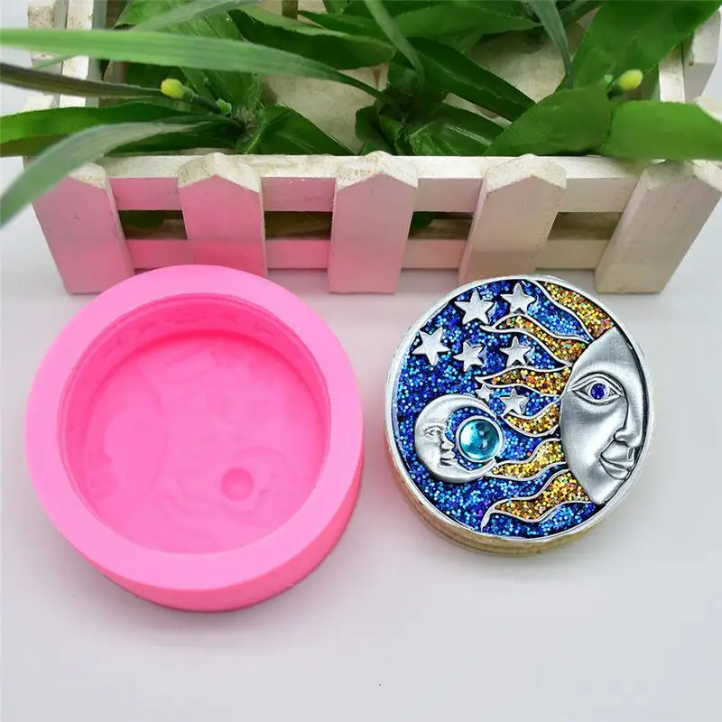 DIY 3D Солнце Луна Звезда шаблон Силиконовое Мыло Форма свеча штукатурка украшения