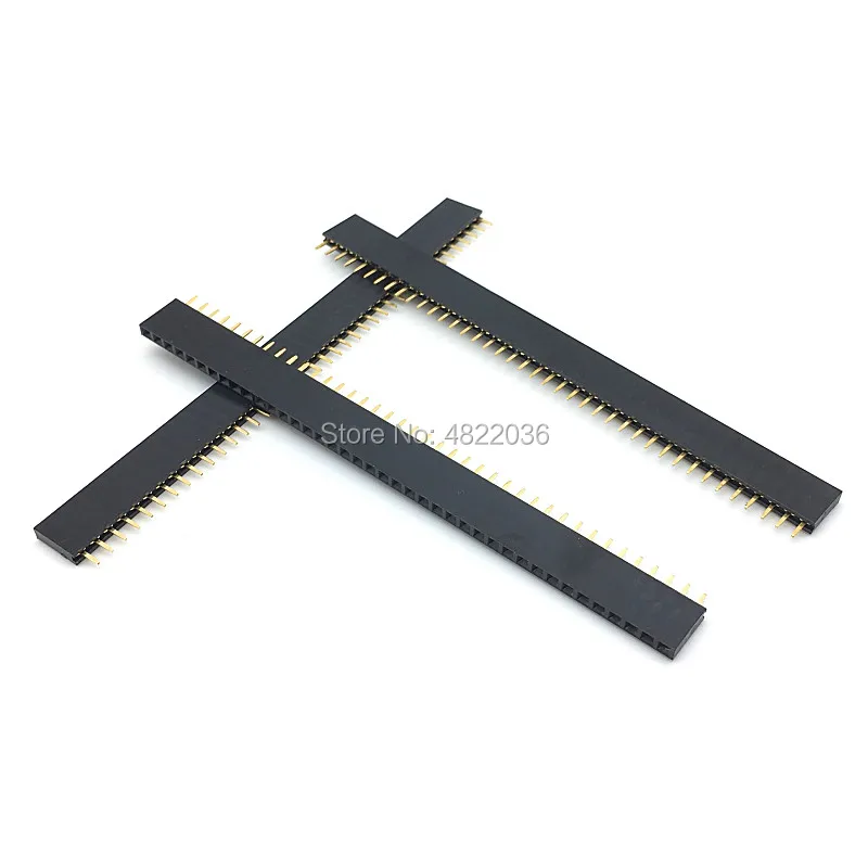 

10pcs 1X40 PIN Single Row Straight Female PIN Header 2.54MM Pitch Strip Connector Socket 40P 40PIN For PCB Arduino
