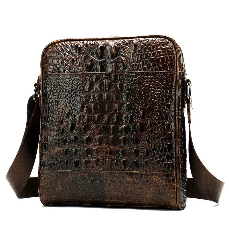 Мужской портфель из натуральной кожи роскошный маленький деловой крокодиловой