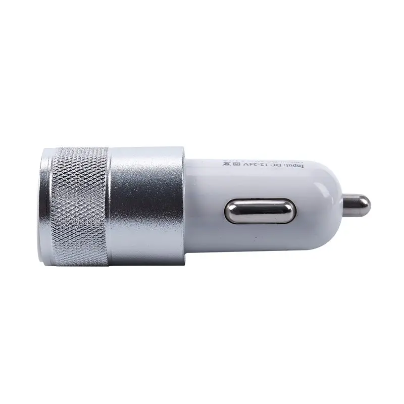 Алюминиевое автомобильное зарядное устройство с двумя usb-портами из