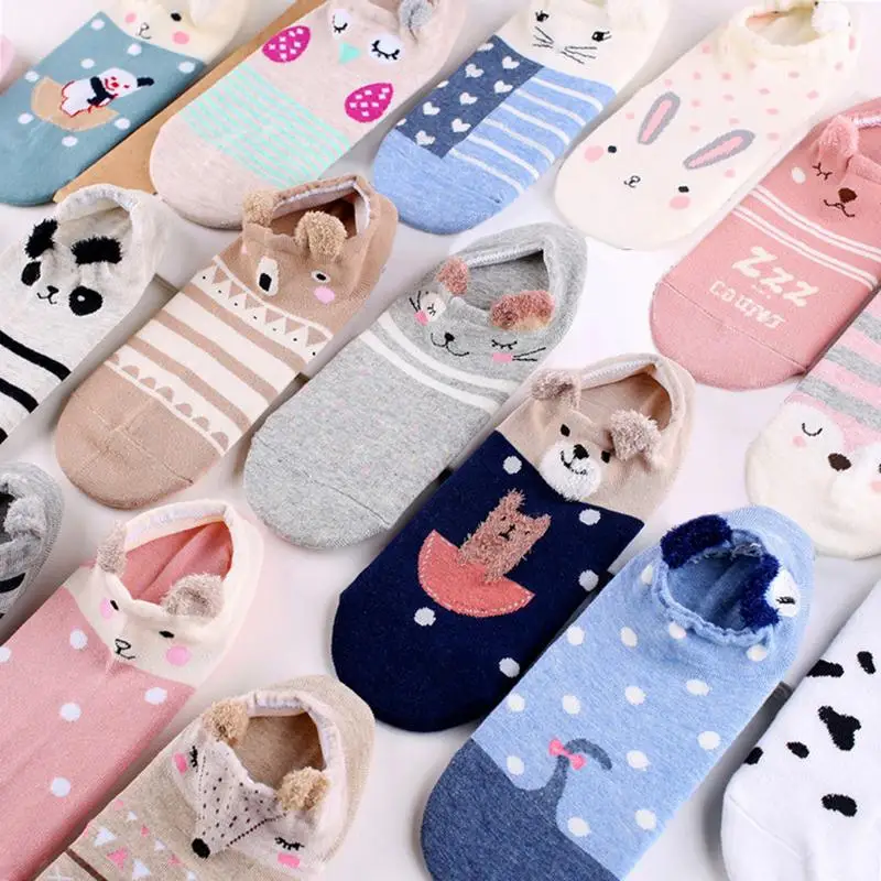 Модные с героями мультфильмов милые короткие носки женские Харадзюку милый