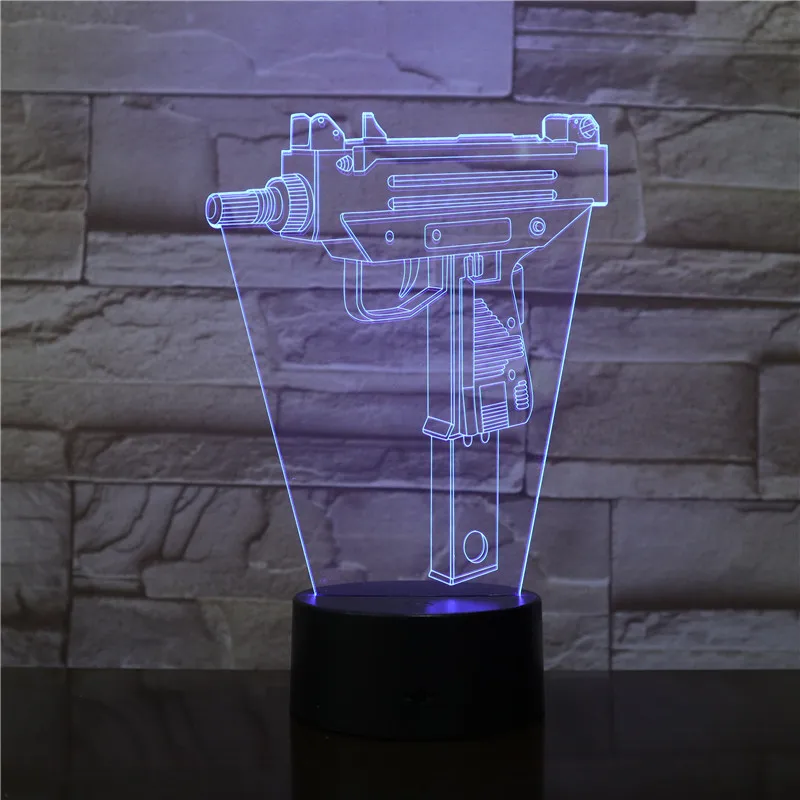 Светодиодный ночсветильник для пехоты 3D иллюзия USB сенсорный датчик RGB детский