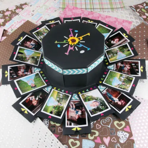 

New Handmade Photo Album DIY Scrapbook Box For Valentine's Surprise Wedding Gift