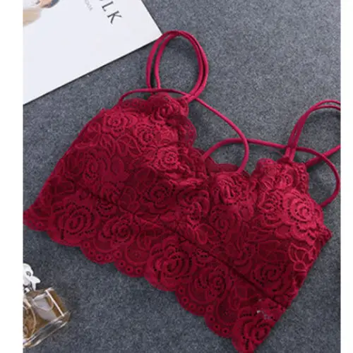 Женский укороченный топ бюстгальтер с цветочным рисунком нижнее белье кружевной