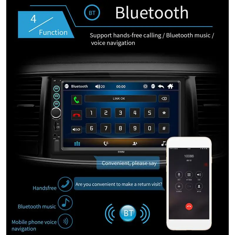 7 &quot2 DIN MP5 Автомобильный плеер Bluetooth Сенсорный экран стерео радиокамера