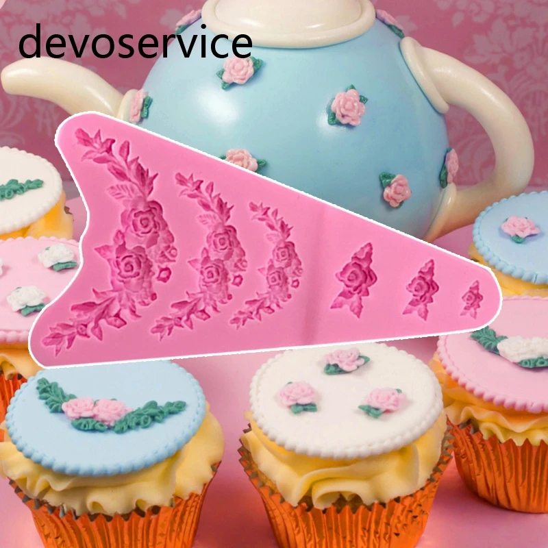 Барокко скульптурные vintage flower лист силиконовый плесень фондант торт украшение выпечки инструменты для тортов gumpaste fimo глины конфеты плесень