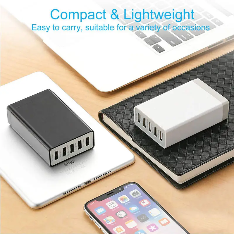 AABB-5-Port USB зарядное устройство с несколькими портами 40 Вт 8А настольная зарядная