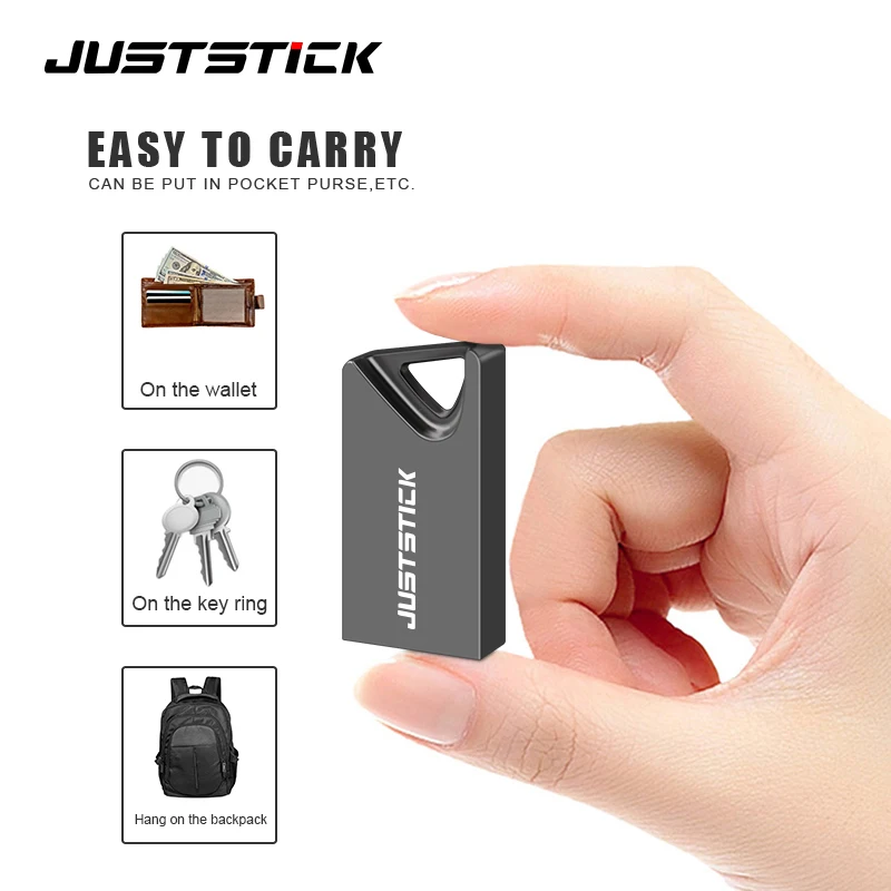 JUSTSTICK высокоскоростной металлический миниатюрный USB флеш-накопитель Drive 16 ГБ 32 64